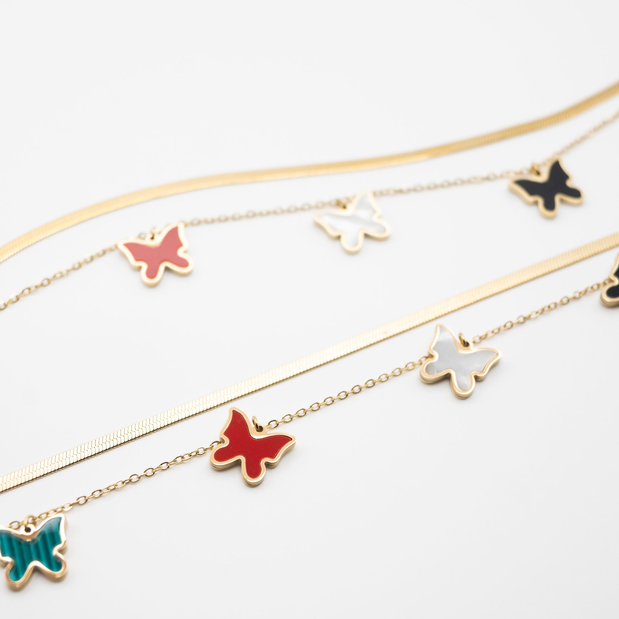 Set De Collar Y Pulsera Mariposas