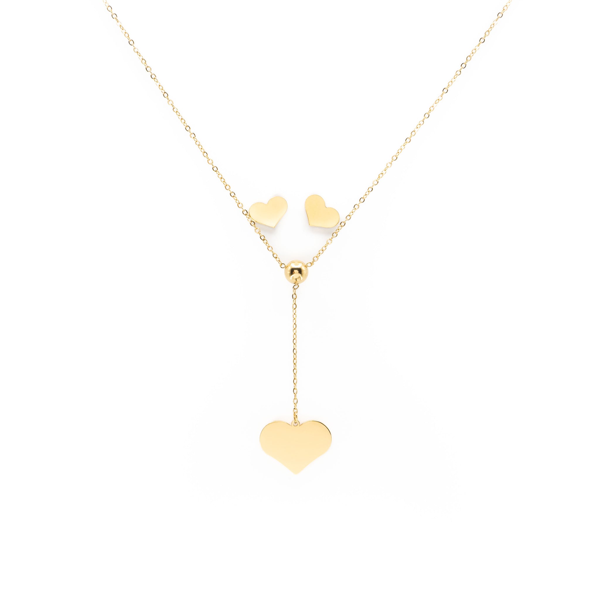 Set De Collar Y Aretes De Corazón