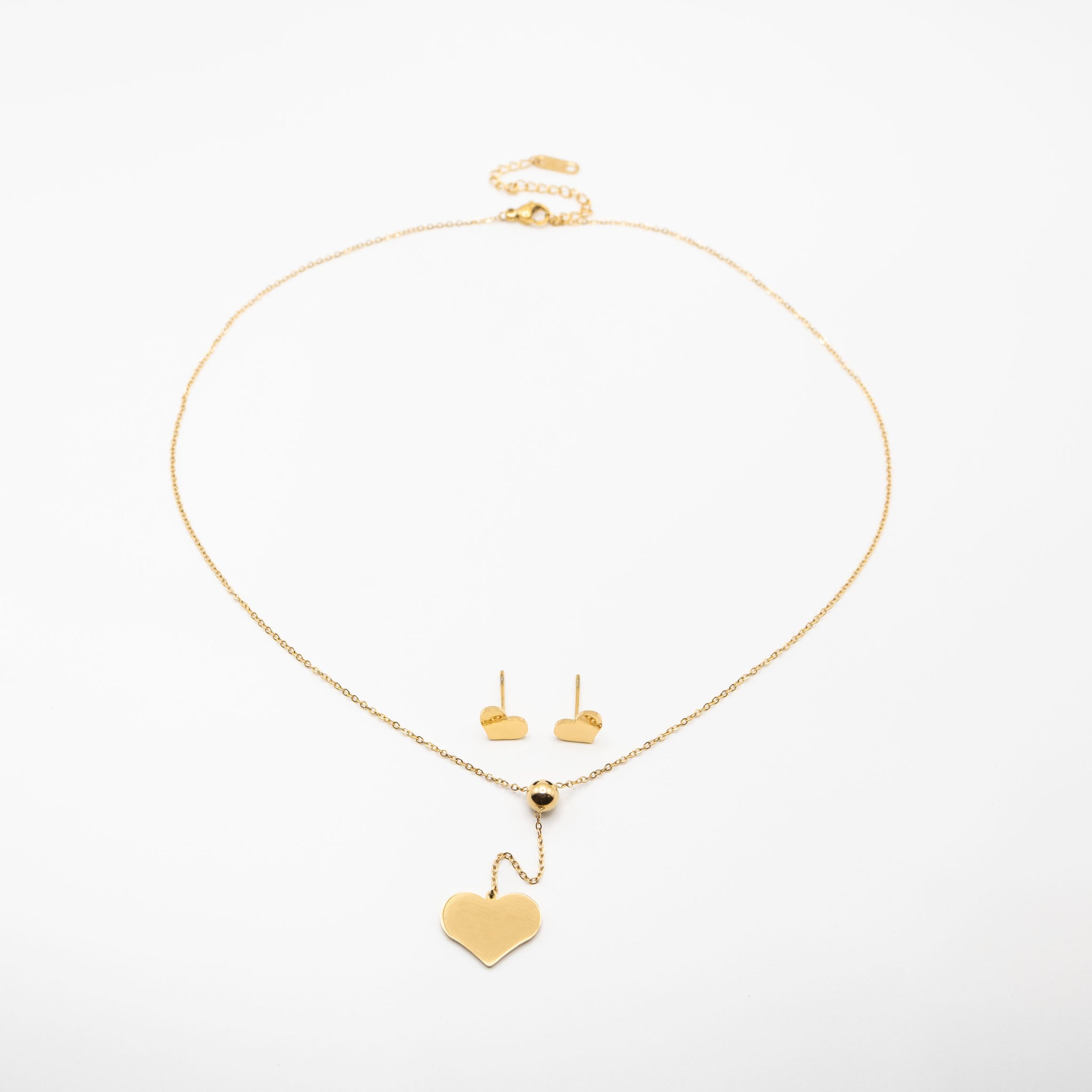 Set De Collar Y Aretes De Corazón