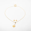 Set De Collar Y Aretes De Corazón