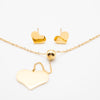 Set De Collar Y Aretes De Corazón