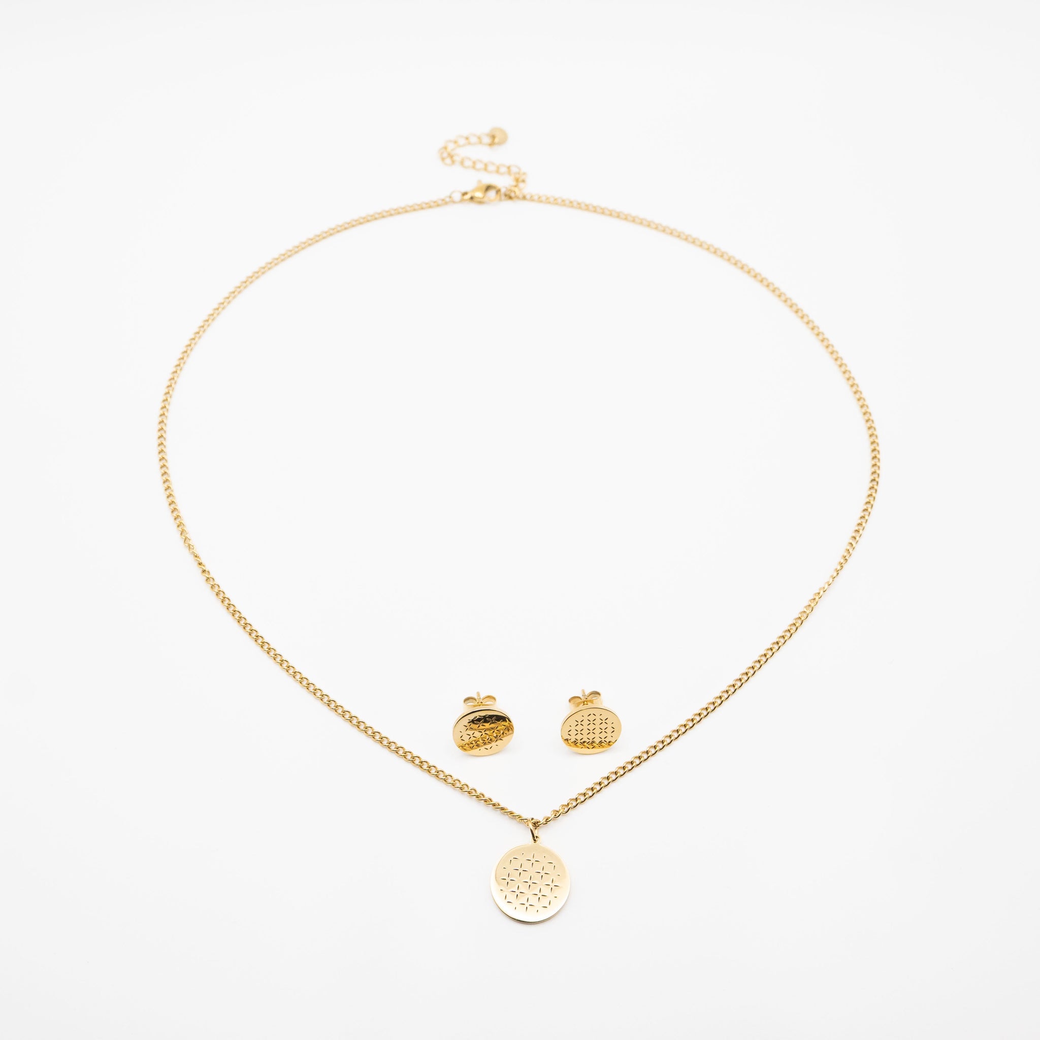 Set De Collar Y Aretes Con Diseño Calado