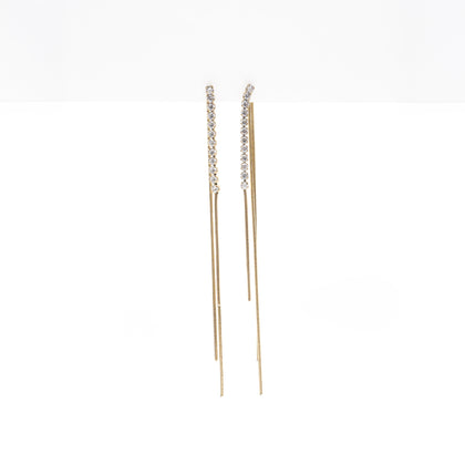 Aretes De Cadena Colgante Strass