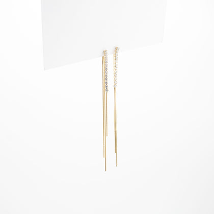 Aretes De Cadena Colgante Strass