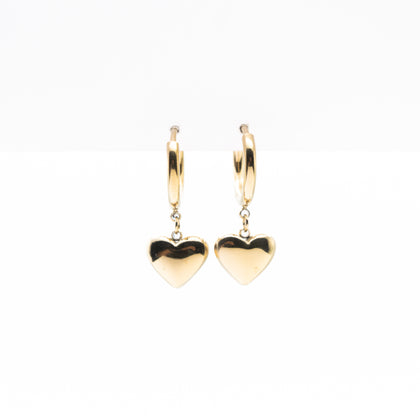 Aretes De Argolla Con Corazón