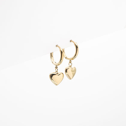 Aretes De Argolla Con Corazón