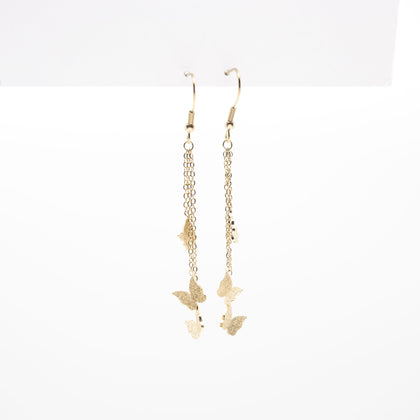 Aretes Colgantes Multicadena Mariposa