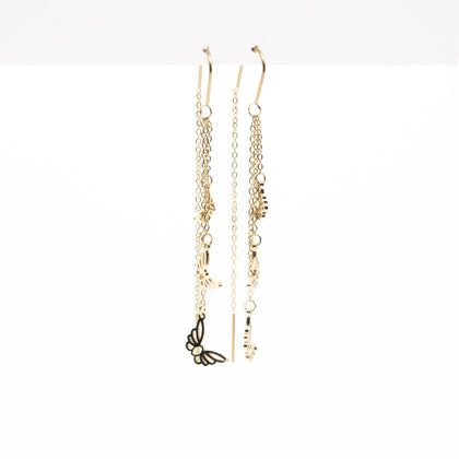 Aretes Multicadena De Mariposas