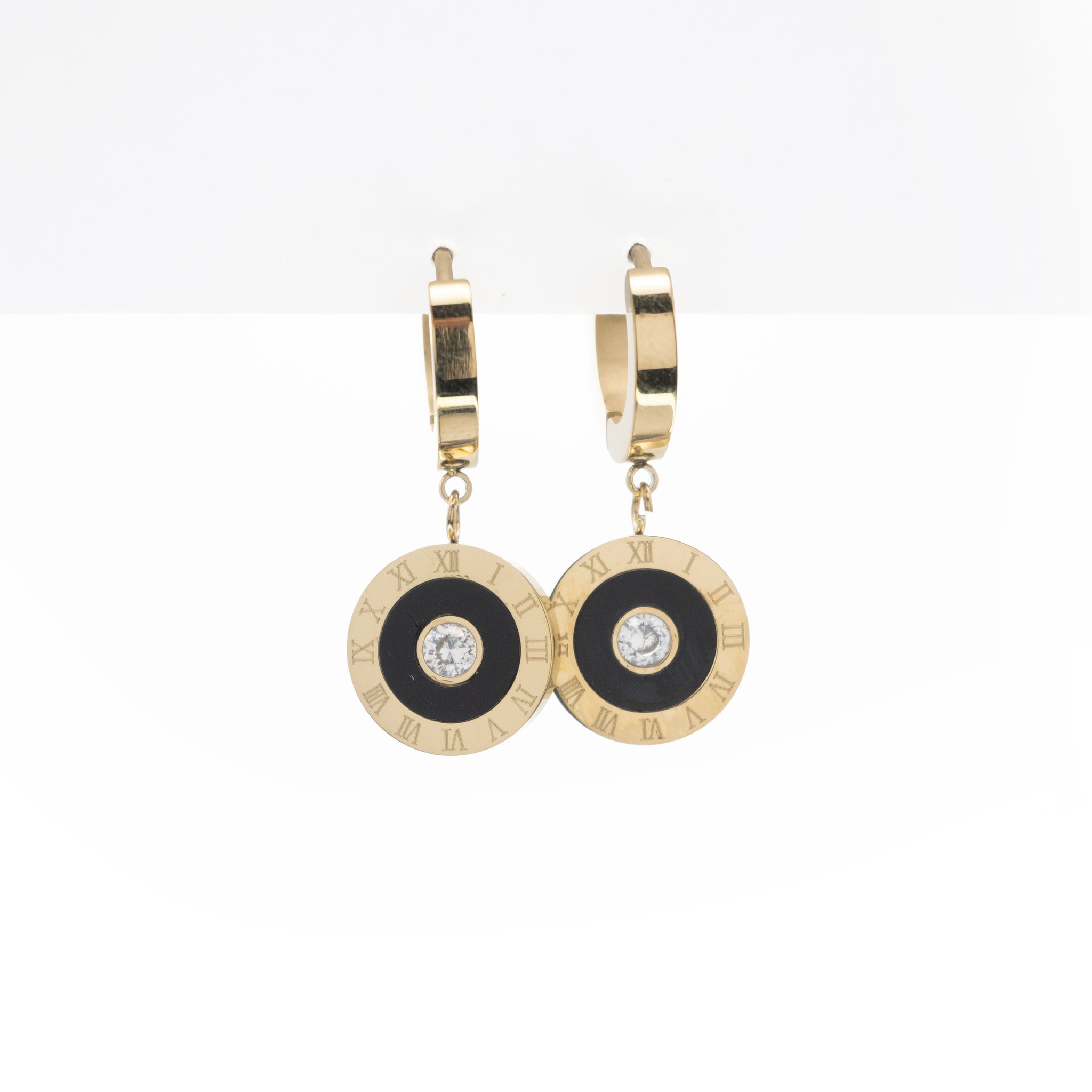 Aretes De Reloj Con Circonia