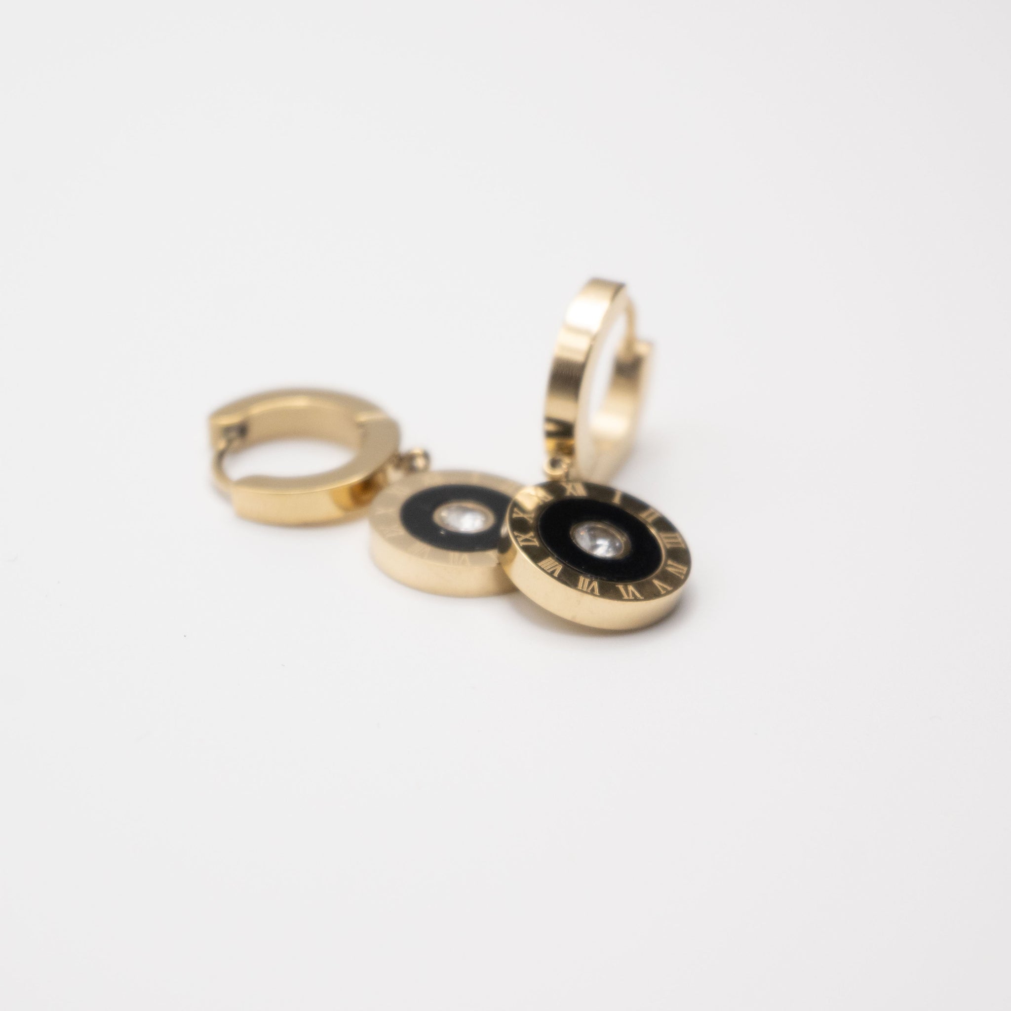 Aretes De Reloj Con Circonia