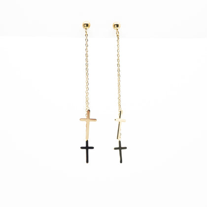Aretes De Cruz Colgantes