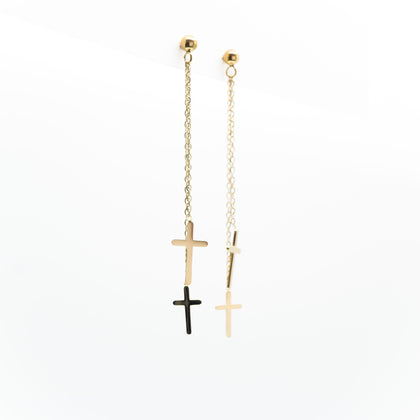 Aretes De Cruz Colgantes