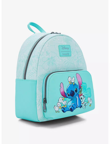 Stitch Mochila Con Patitos Azul Aqua