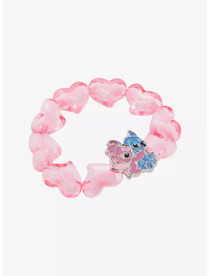 Disney Stitch & Angel Corazon Brazalete Chunky