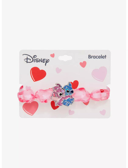 Disney Stitch & Angel Corazon Brazalete Chunky