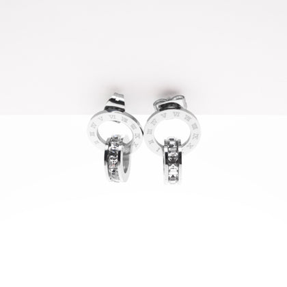 Arete Anillos Entrelazados Strass
