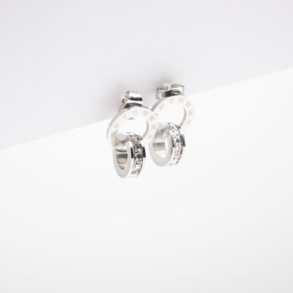 Arete Anillos Entrelazados Strass