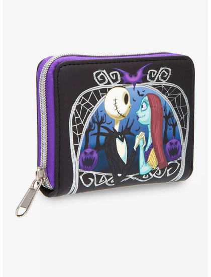 Extraño Mundo De Jack & Sally Pumpkin Frame Mini Zipper Cartera