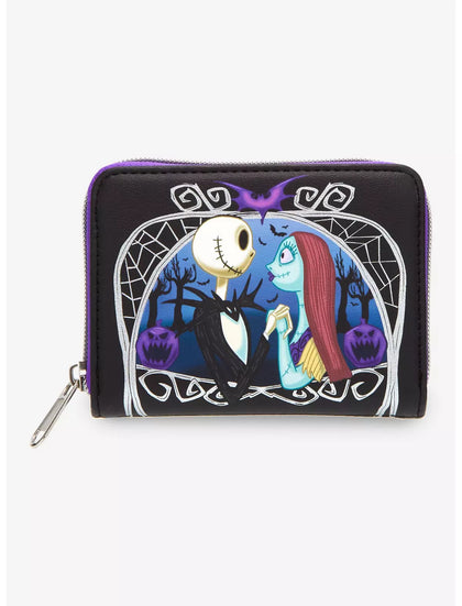 Extraño Mundo De Jack & Sally Pumpkin Frame Mini Zipper Cartera