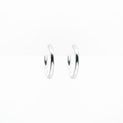 Aretes De Argolla Plateados Mediano