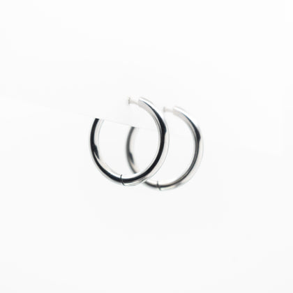 Aretes De Argolla Plateados Mediano