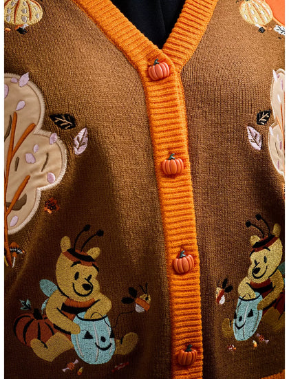 Disney Winnie the Pooh Pumpkin Calabaza Cardigan Sueter