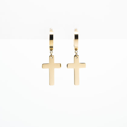 Aretes De Cruz Colgante
