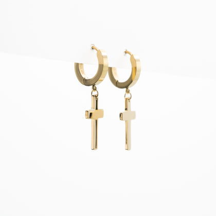 Aretes De Cruz Colgante