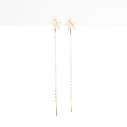 Aretes De Estrellas Con Colgante