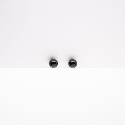 Arete Minimalista Negro Mediano