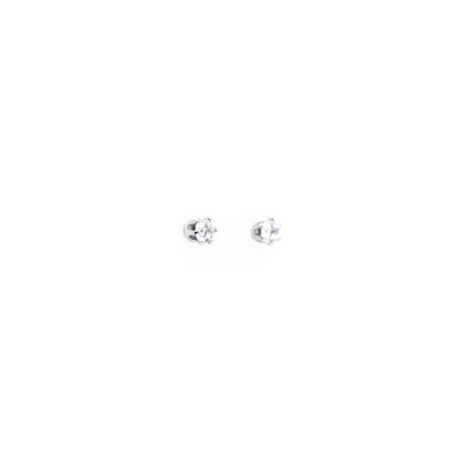 Aretes Plateados de Cubic Circonia