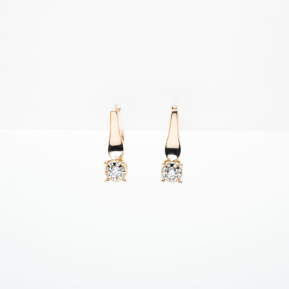 Aretes Dorados Con Circonia