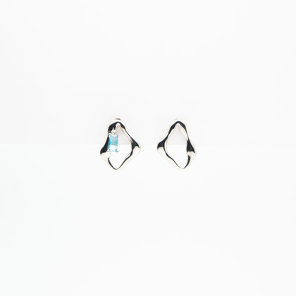 Aretes Plateados Con Circonia