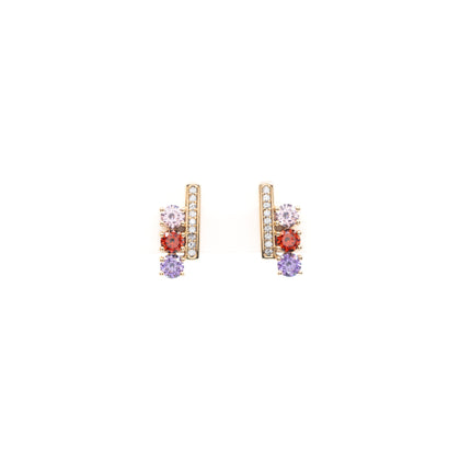 Aretes Dorados De Circonia Y Strass