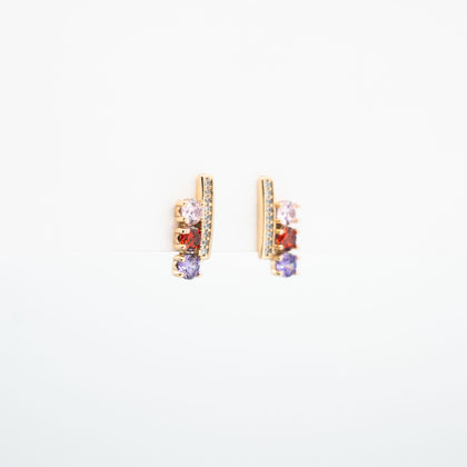 Aretes Dorados De Circonia Y Strass