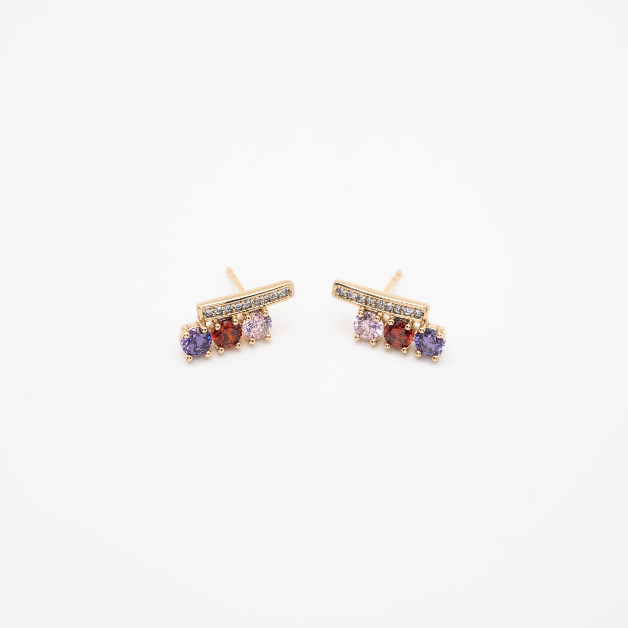 Aretes Dorados De Circonia Y Strass