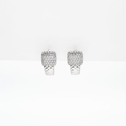 Aretes Plateados Con Strass