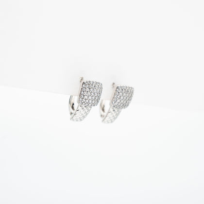 Aretes Plateados Con Strass