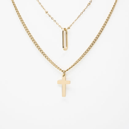 Collar Multicadena Cruz