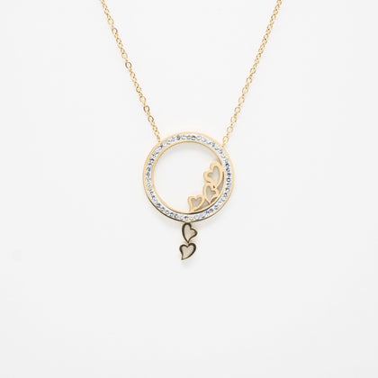 Collar De Corazones Strass