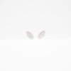 Aretes Ovalados Con Glitter Plateado