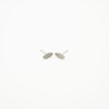 Aretes Ovalados Con Glitter Plateado