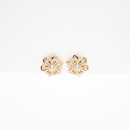 Aretes Entrelazo Dorado Strass
