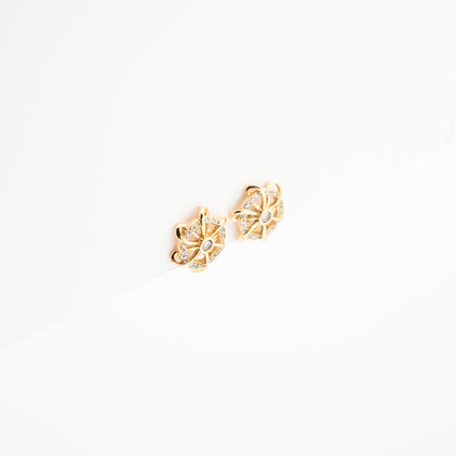 Aretes Entrelazo Dorado Strass