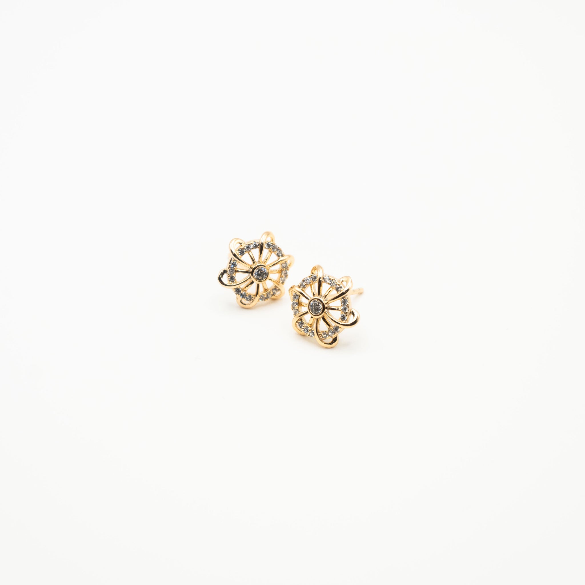 Aretes Entrelazo Dorado Strass