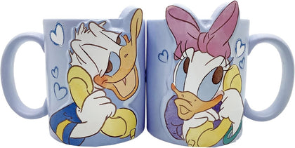 Disney Donald Duck & Dizzy Duck Pareja Amor Set Tazas Pato Donald Y Daisy
