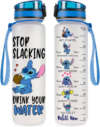 Stitch Medidor De Agua Botella 32 oz