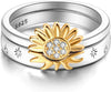 Girasol Anillo Doble Plata .925