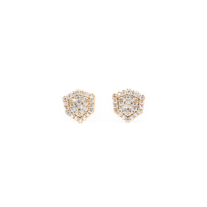 Aretes Escudo Dorado Strass
