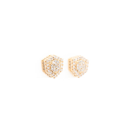 Aretes Escudo Dorado Strass